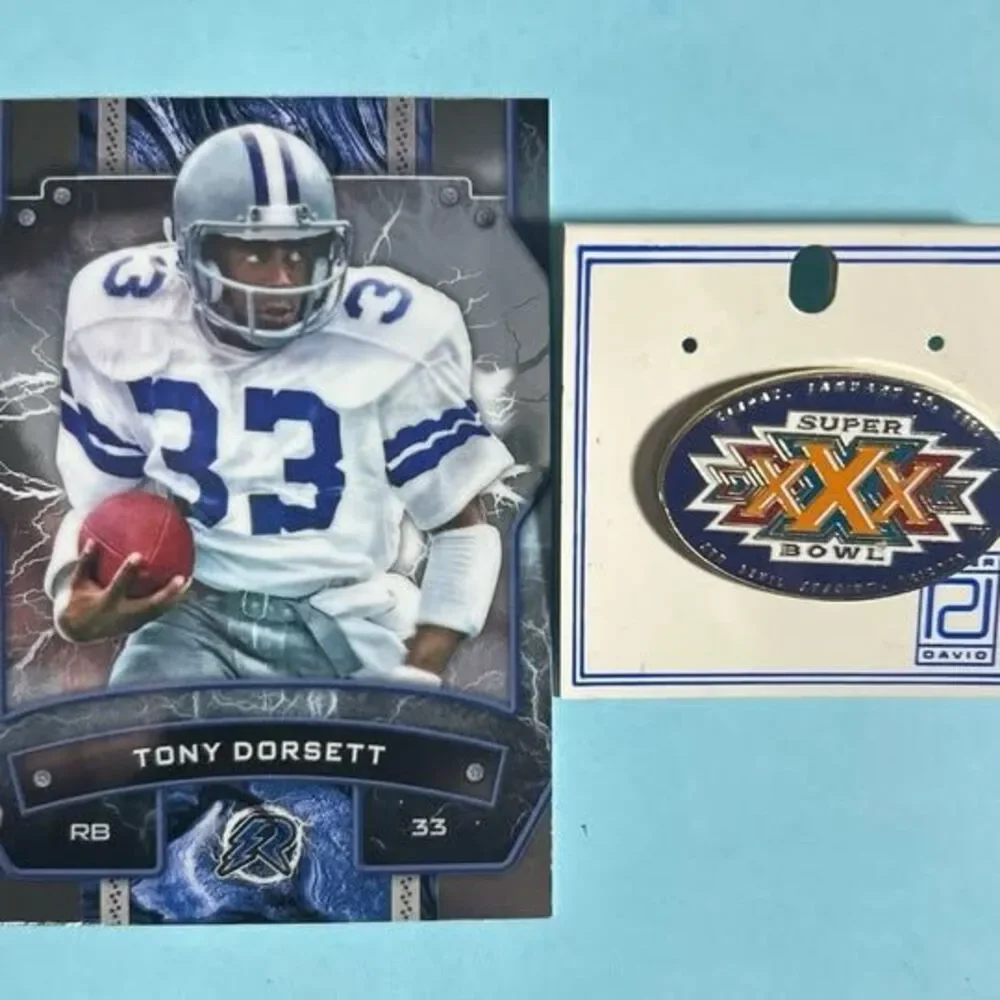 Super Bowl XXX Collectable  Pin 1996 Arizona NFL-+ Tony Dorsett COWBOYS card